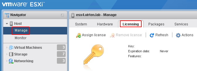 How to activate VMware vSphere Hypervisor 7 ESXI